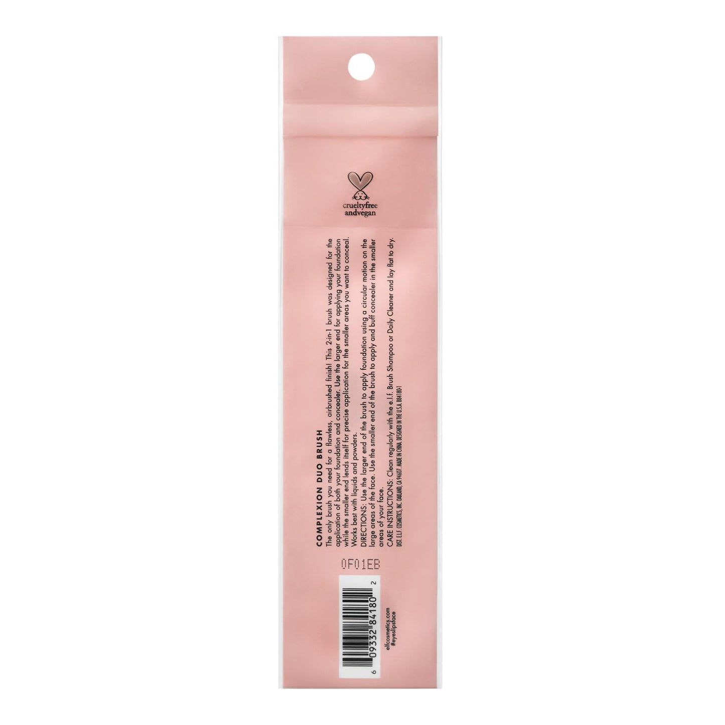e.l.f. Complexion Duo Brush, Makeup Brush For Applying Foundation & Concealer, Creates An Airbrushed Finish, Made With Vegan, Cruelty-Free Bristles