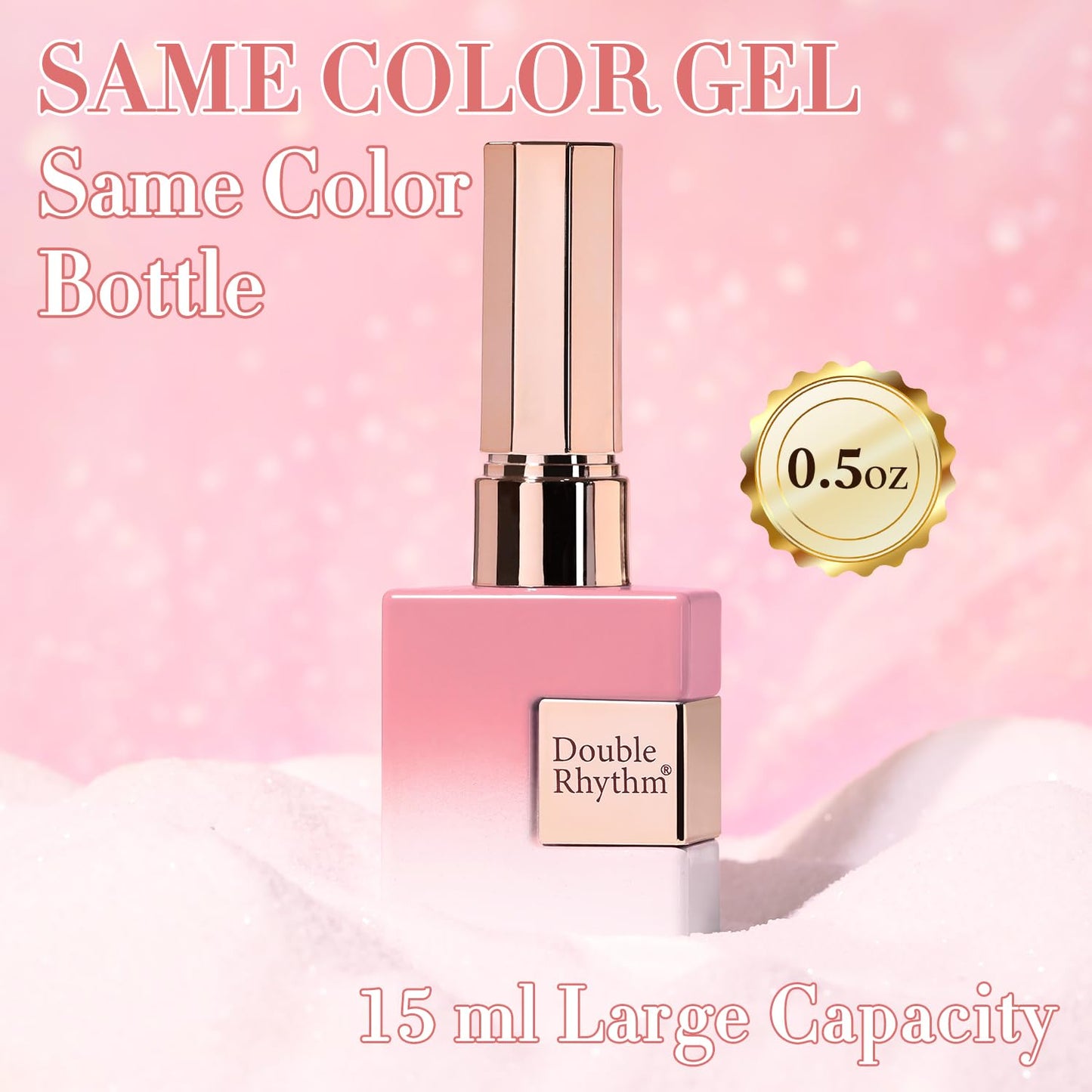 Double Rhythm 0.5 Oz Cat Eye Gel Polish with Magnet Same Color Same Bottle Holographic Glitter Shimmer Translucent Color Salon Soak Off Magnetic Nail at Home (Plum Pink-MC1181)
