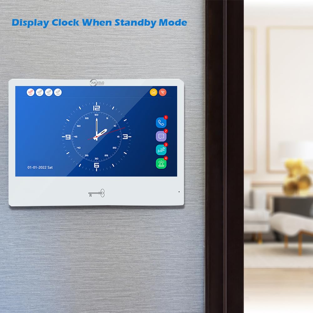 1080P Tuya Wired Video Door Phone 10 Inch Full Touch Monitor Wireless WiFi Smart Home Intercom System with RFID Doorbell Camera Unlock Record Motion,Weatherproof Video Doorbell,32G