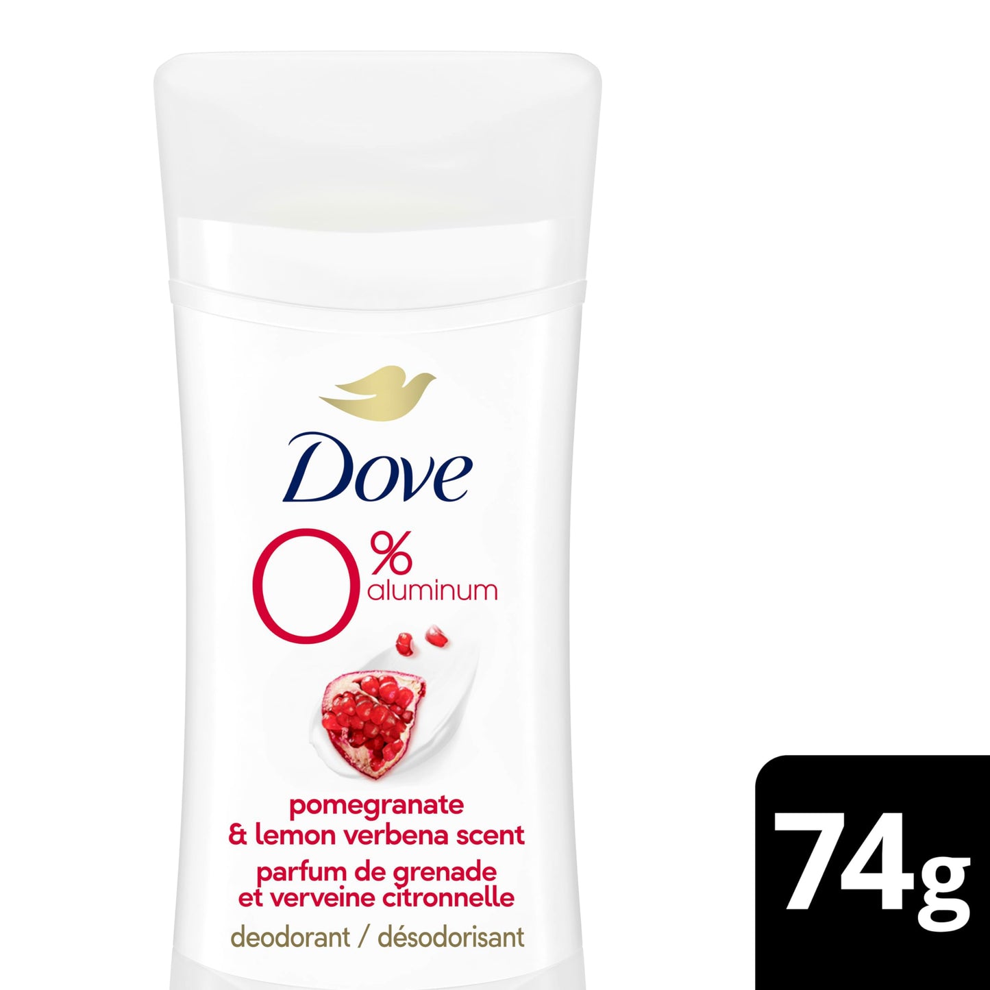 Dove Deodorant for Smooth Underarms 24 Hour Odor Protection, Pomegranate and Lemon Verbena, 2.6 Oz