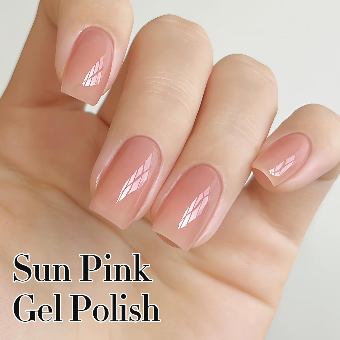 Double Rhythm 15ML Gel Polish Jelly Sheer Pastel Light Milky Color 1 PC 0.53 OZ Bottle UV Nail Polish Art Salon at Home for Women (Baby Pink Nude-B-A1383)