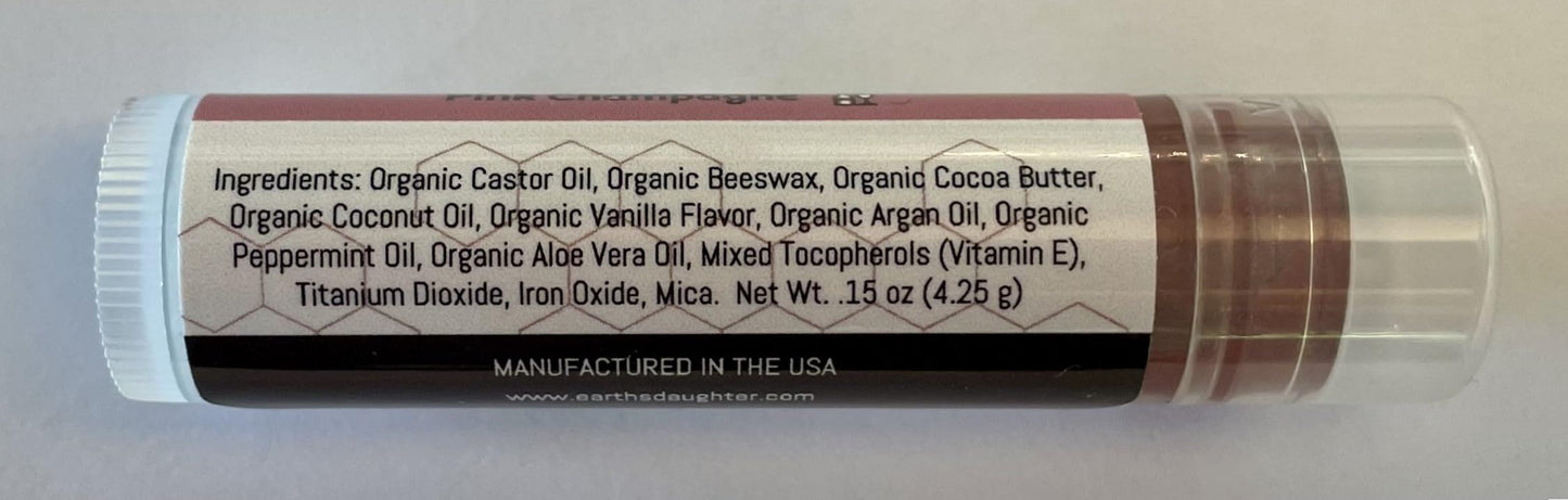 Earth's Daughter Tinted Lip Balm 4-Pack of Pink Champagne Color - Beeswax, Coconut Oil, Cocoa Butter, Vitamin - Moisturize and Beautify - Paraben Free