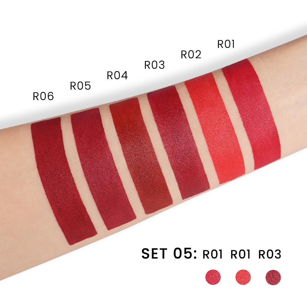 3 Pcs Matte Velvet Lipstick for Women Set,Nude Long Lasting Matte Lip Stick 24H Waterproof for Girls Natural Lip Makeup,Matte Non-Stick Lipstick Makeup for Women,labiales magicos 24 horas originales