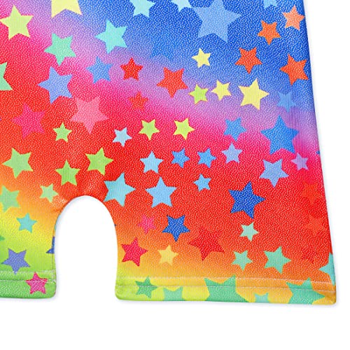 EQSJIU Gymnastics Shorts For Girls Rainbow Stars Shiny Kids Gymnastics Leotards For Girls 5/6 Years Little Students