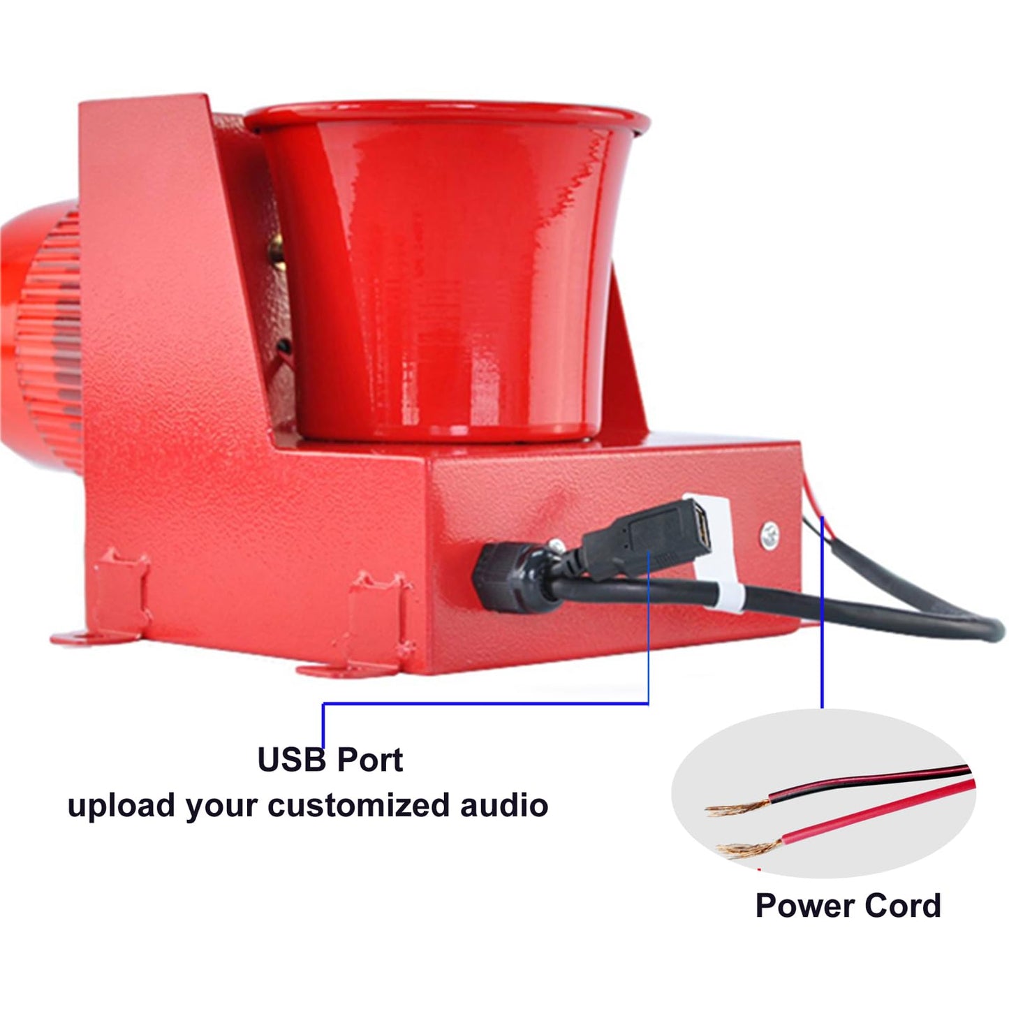 EOKHEOY Alarm Siren with Strobe Light 120dB Sound 25W Outdoor Waterproof Emergency Security Siren with Adjustable Volume Tone (with Plug) AC110V-120V