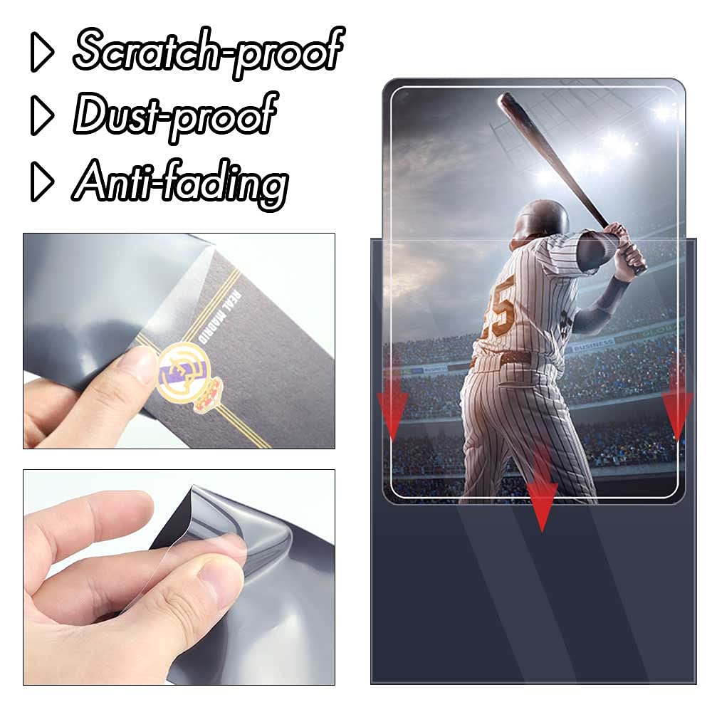200 Counts Black Card Sleeves Top Loaders for Trading Card, Matte Card Sleeves Deck Card Protectors Compatible with Baseball Card, Sports Cards, MTG, Yugioh Card