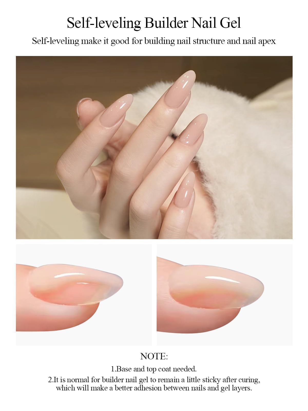 EBANKU Gel Builder for Nails Kit, 8 Colors 8 in 1 Sheer Pink Nude Builder Nail Gel Nail Strengthener Hard Gel for Nail Thickening French Manicure, Ultra-thin Brush in A Bottle, Summer Gifts for Women