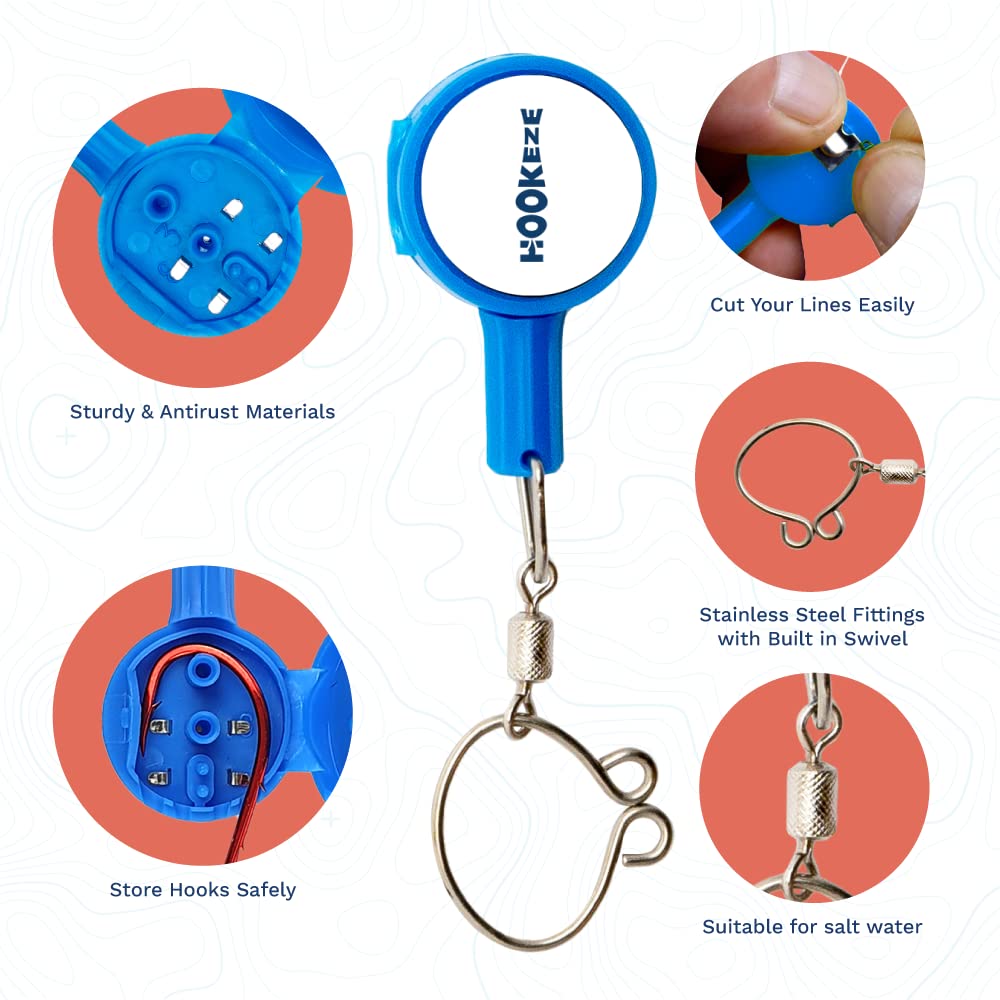 2023 Updated Design Hook Eze Fishing Gear Knot Tying Tool | Pack of 2 | Protect from Fish Hooks | Cool Gadgets | Ice & Fly Tie Fishing Gifts for Beginner Anglers - Green