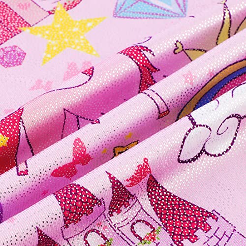 EQSJIU Leotards For Girls Gymnastics With Shorts Sparkle Unicorn 5t Size 5-6 Years Old 5-6x Castle Hot Pink Rainbow Outfits Apparel Biketard