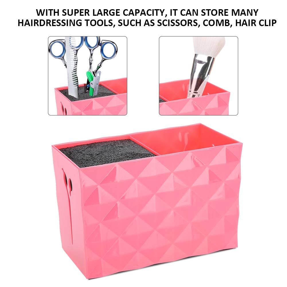 Double Case Professional Salon Stylish Hairdresser Scissor Combs Clips Storage Case Hairdressing Tools Accessories Holder Rack Shears Rack for Pet Groomer (Red)