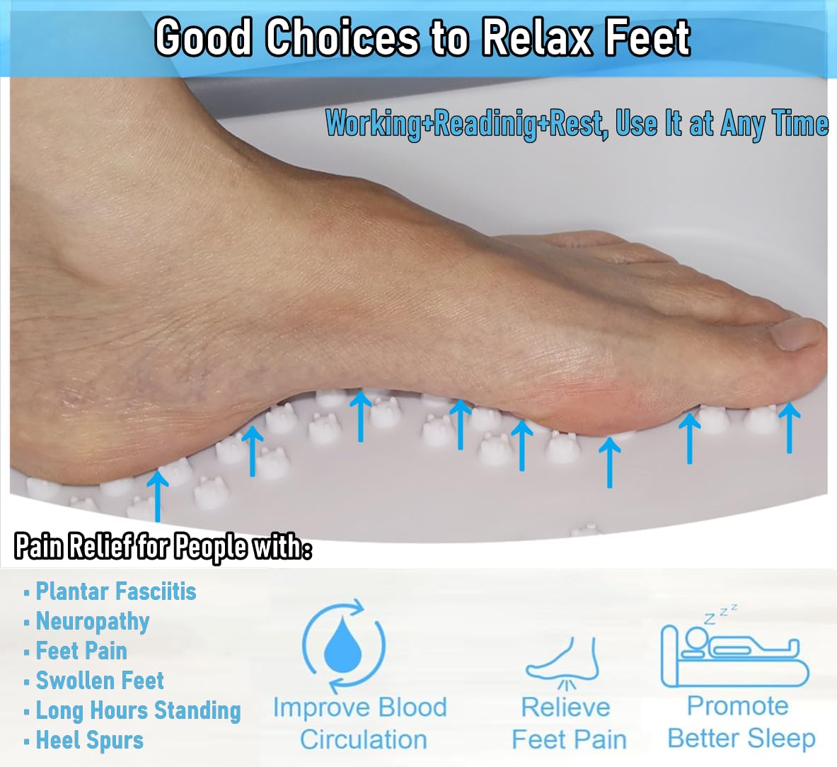 DoroSun Collapsible Foot Tub Feet Soaking Spa Bath with Massager Acupoints for Circulation, Plastic Inflatable Feet Soak Basin Foldable Foot Soaker Bucket Footbath Bowl Tools for Men Adults, Black