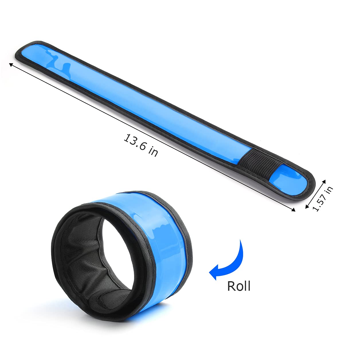 esonstyle Pack of 6 LED Light Up Band Slap Bracelets Night Safety Wrist Band for Cycling Walking Running Concert Camping Outdoor Sports (6 pcs-Blue)