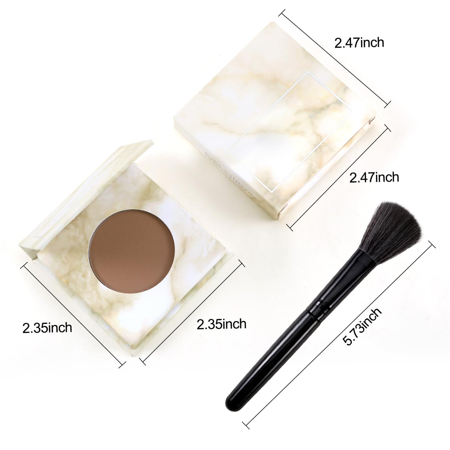 Erinde Matte Brown Contour Palette, Warm Toned Face Sculpting Bronzer Pressed Powder Contour, Lightweight, Ultra-Blendabled, Multiuse Baked Contouring Makeup for Light Skin Tone, 02 Dark Brown