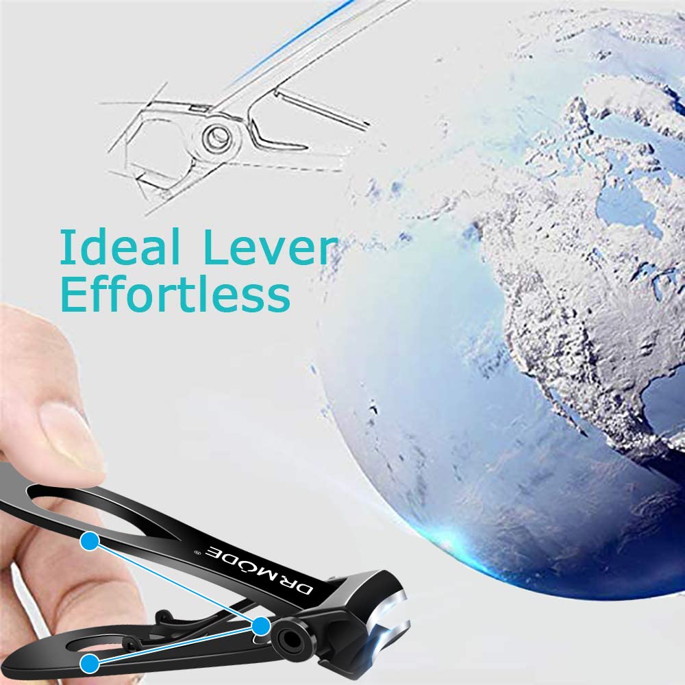DRMODE Nail Clippers for Men Thick Nails, Heavy Duty Toenail Clippers for Seniors Thick Toenails with 16MM Wide Jaw, Sharp Stainless Steel Large Finger Nail Clippers Adult Cutter Trimmer with File