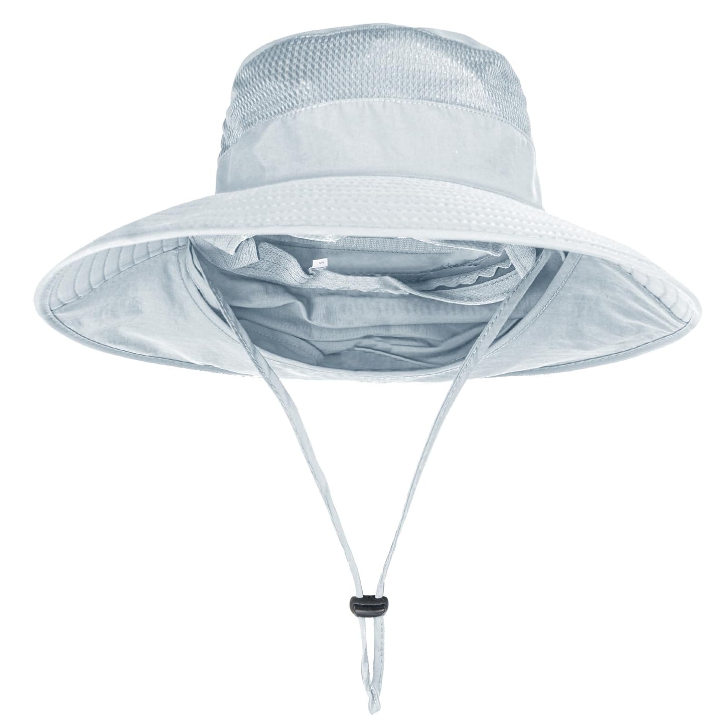 2Pack Sun Hats for Men Women Fishing Hat UPF 50+ Breathable Wide Brim Bucket Hats Summer UV Protection Safari Hat with Neck Flap Black/Light Grey