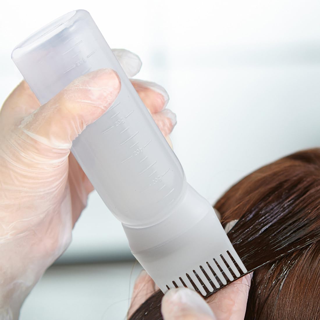 ELANE 4 Pack Root Comb Applicator Bottle,Oil Comb Applicator for Hair Dye Shampoos Hair Salons (2 Black + 2 White)