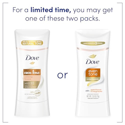 Dove Even Tone Antiperspirant Deodorant Stick Apple Blossom & Mango Butter For Uneven Skin Tone 2.6 oz