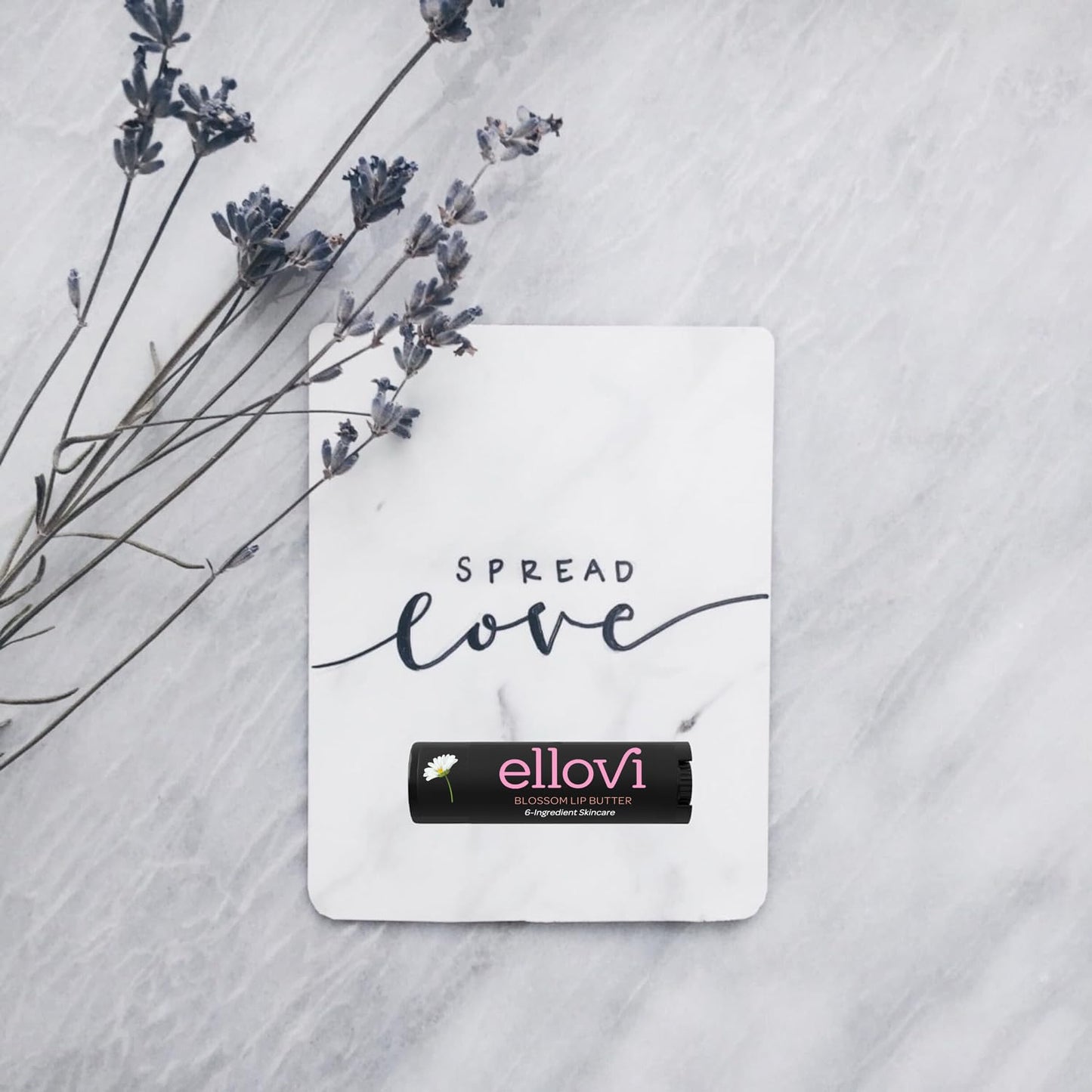 Ellovi Natural Lip Butter Lip Balm - Blossom - Pure Enough to Eat - Made With Just 6 Vegan Ingredients - Moisturizing Lip Care for All Day Hydration (4-Pack)