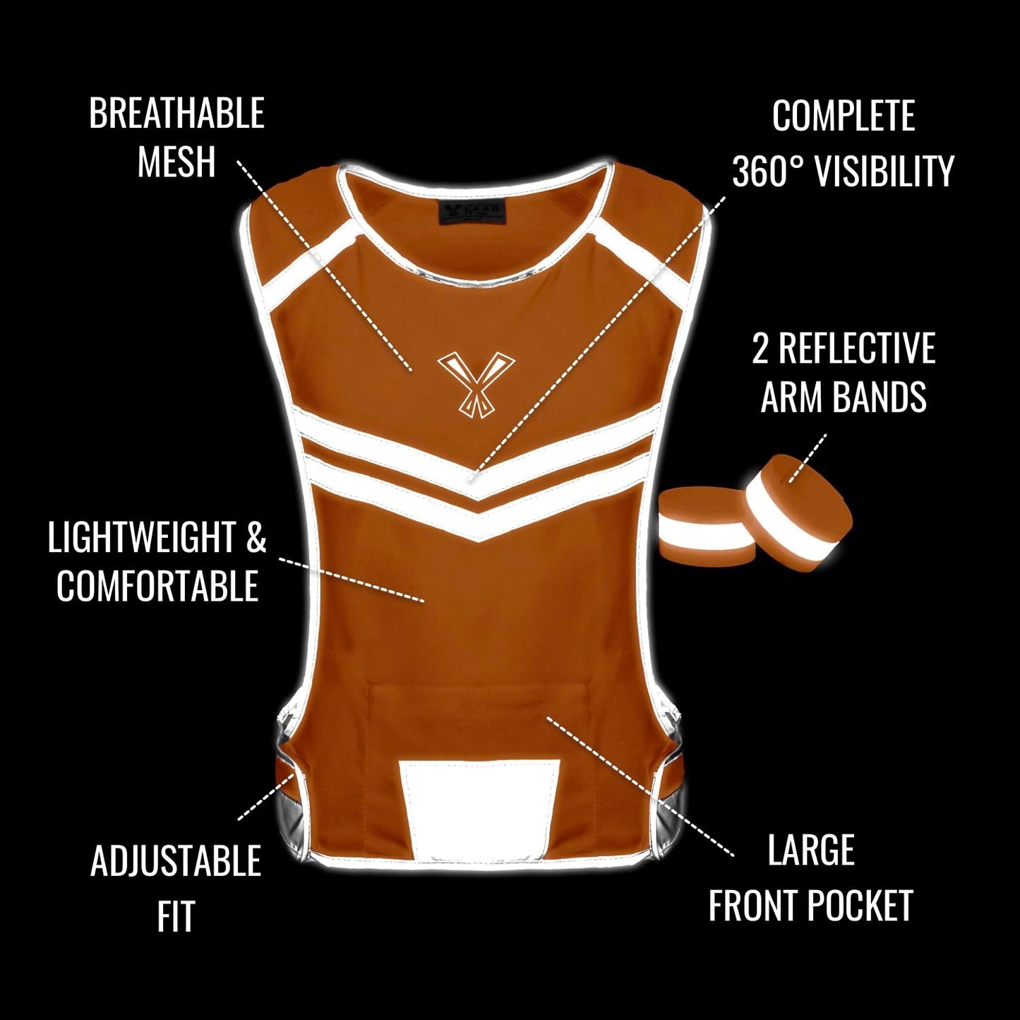 247 Viz Reflective Running Vest – Reflective Vest Running at Night for Walkers, Women & Men. High Visibility Reflective Gear, Cycling & Running Vest, High Vis Neon Safety Runners Reflective Vest