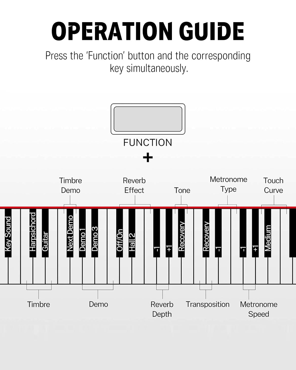 Donner DDP-300 Digital Piano with 88 Graded Hammer Action Weighted Keys, Record, Bluetooth, 10 Voices, 4 Reverb, Speakers, Professional Full Fize Key Keyboard Electric Dark Rose
