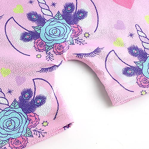 EQSJIU Gymnastics Leotards For Toddler Girls Pinkish Purple Flower Cute Unicorn Red Heart-Shaped Gymnastics Clothes For Girls 7-8 Years