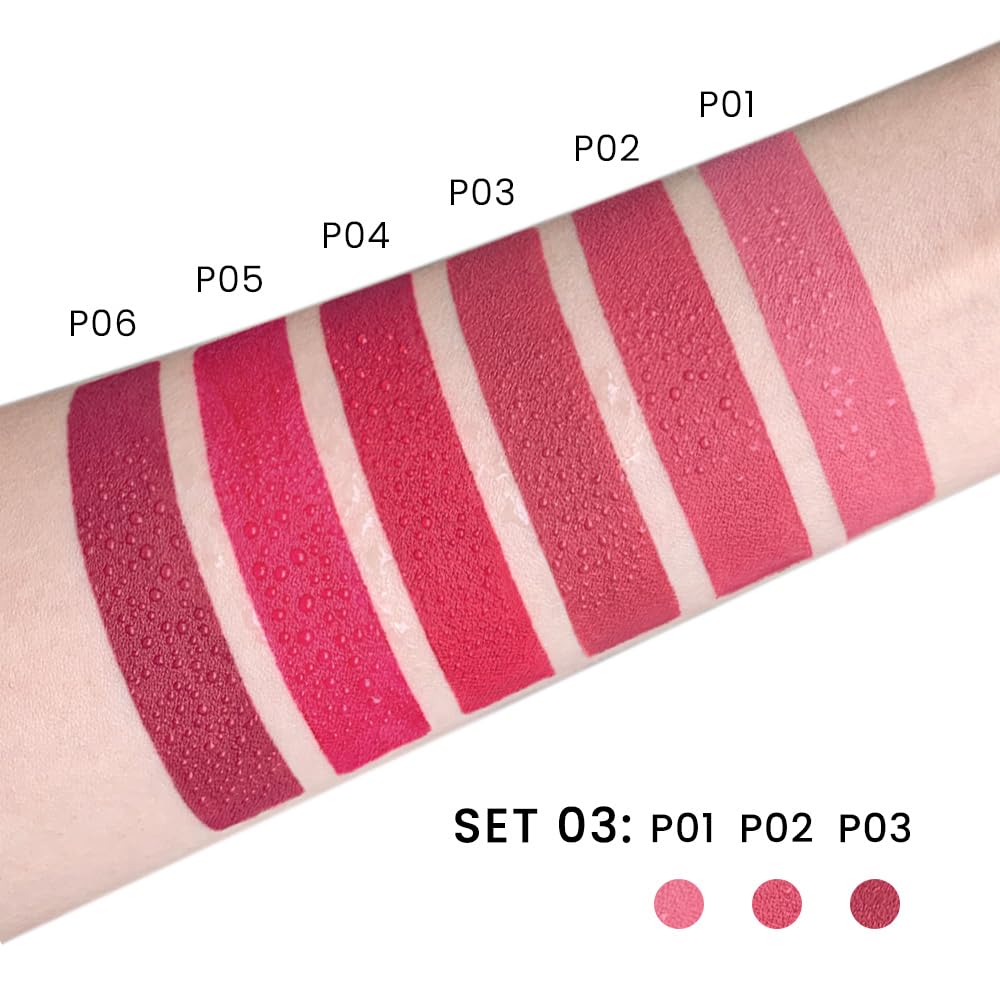 3 Pcs Matte Velvet Lipstick for Women Set,Nude Long Lasting Matte Lipstick 24H Waterproof for Girls Natural Lip Makeup,Matte Non-Stick Lipstick Makeup for Women,labiales magicos 24 horas originales