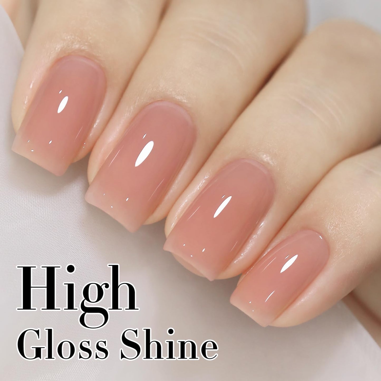 Double Rhythm 15ML Gel Polish Jelly Sheer Pastel Light Milky Color 1 PC 0.53 OZ Bottle UV Nail Polish Art Salon at Home for Women (Baby Pink Nude-B-A1383)