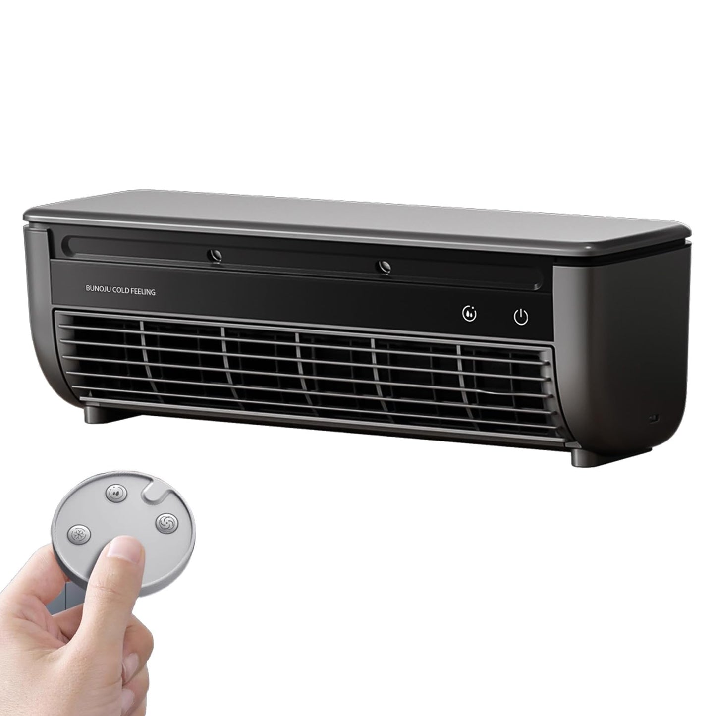 Edon Mini Portable Air Conditioner, Portable Cooling Air-Conditioning Fan, No Drilling Kitchen Wall Wireless Charging Air Conditioner Fan, Ice Mist Ions, Rapid Cooling, for Home Kitchen (Black)