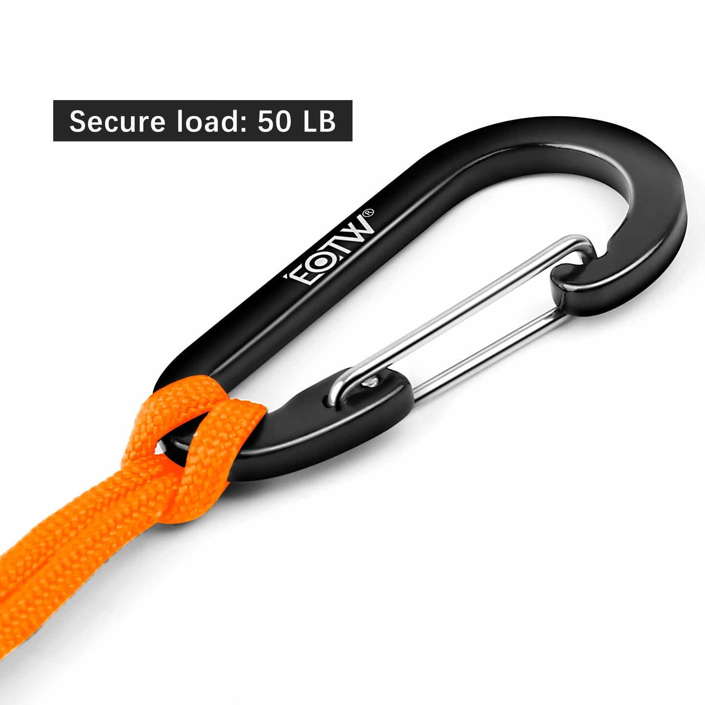 EOTW 6pcs Carabiner Clip and 2pcs Paracord Keychain Small Aluminum Caribeaner D Ring for Camping, Hiking, Fishing Or As A Key Organizer Orange