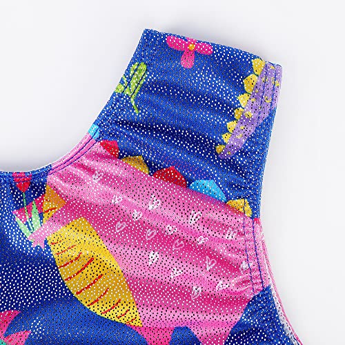 EQSJIU little Kids Leotards Gymnastics White Dinosaur Strawberry Rain Cloud Shiny Sparkle Leotards For Little Girls 7-8 Years Dance Class Practice
