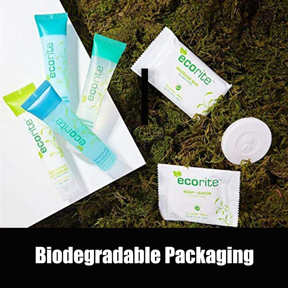 Ecorite Body Wash with Cucumber-Melon Fragrance, Travel Size Hotel Amenities Biodegradable/Recyclable Tube, 1 fl oz/30 ml, Pack of 288