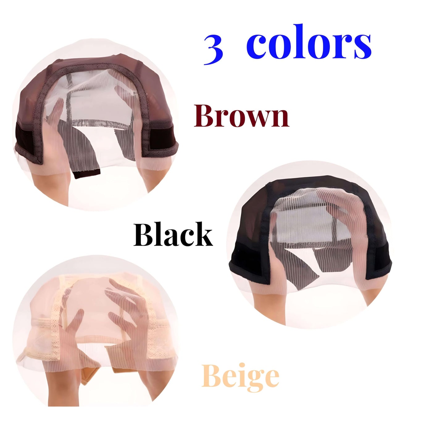 Ecojunmi Lace Wig Cap with Grip Band for Keeping Wigs in Place, 4X5 inch Transparent Adjustable Lace Wig Cap with Headband, Non-slip Wig Gripper (Brown)