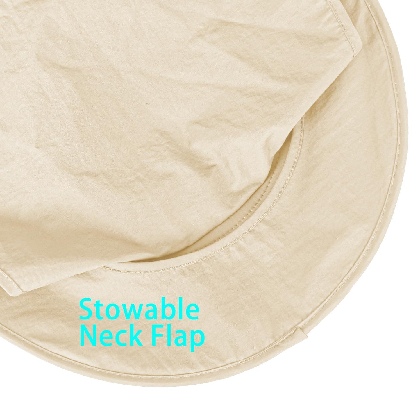 2Pack Sun Hats for Men Women Fishing Hat UPF 50+ Breathable Wide Brim Bucket Hats Summer UV Protection Safari Hat with Neck Flap Black/Beige