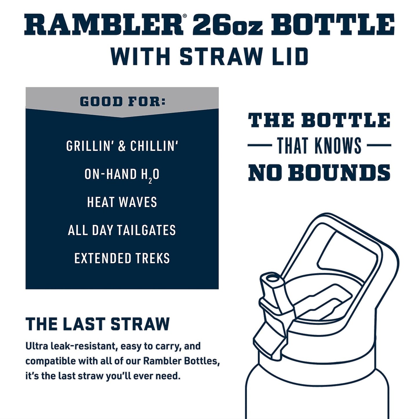 YETI Rambler 26 oz Bottle, Vacuum Insulated, Stainless Steel with Color Matching Straw Cap, Canyon Red