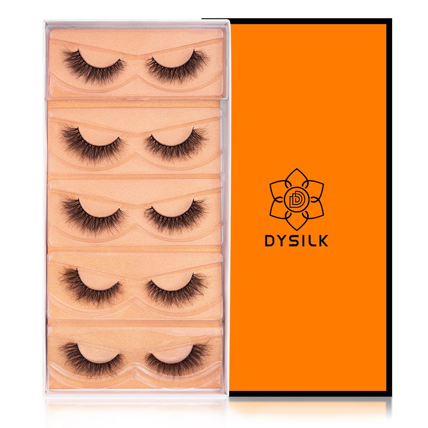 DYSILK Wispy Lashes False Eyelashes - Mink Lashes 5 Pairs 6D Faux Eyelash Extension False Eyelashes Mink Lash Natural Look Fake Eyelash Reusable Strip Lash Kit | Wispy-10-15mm