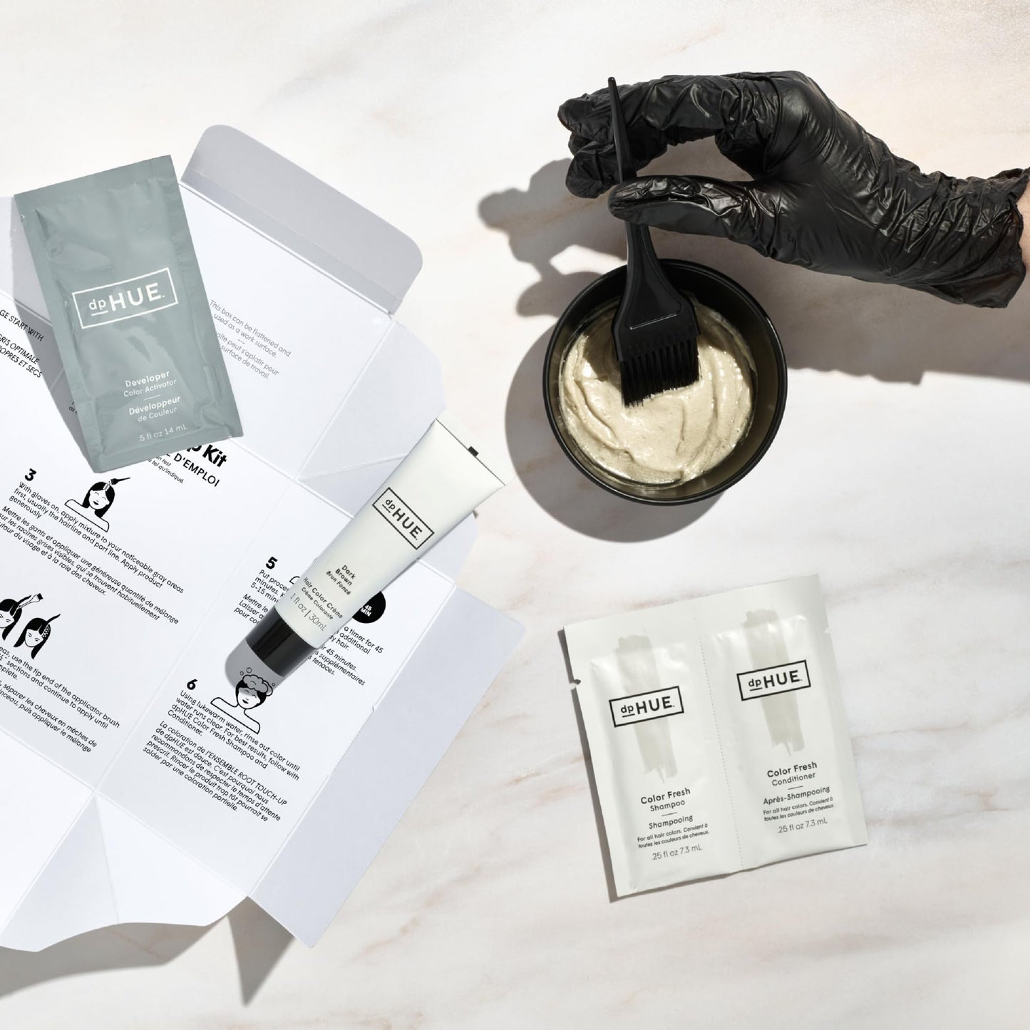 dpHUE Root Touch-Up Kit, Dark Blonde - Permanent Hair Color for Gray Coverage - Includes Two Applications - Paraben, SLS & SLES Sulfate Free - Leaping Bunny Certified