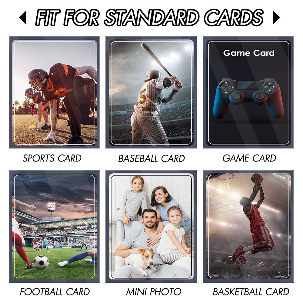 200 Counts Black Card Sleeves Top Loaders for Trading Card, Matte Card Sleeves Deck Card Protectors Compatible with Baseball Card, Sports Cards, MTG, Yugioh Card