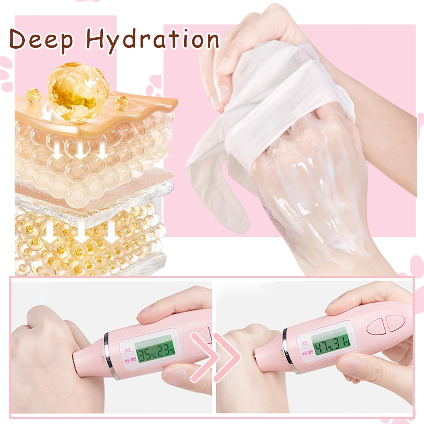DWDiWen Hand Masks, 6 Pairs Hydrating Exfoliating Hand Peeling Mask, Smooth Hand Masks Moisturizing Gloves Overnight for Dry, Rough, Cracked Hands, Hand Skin Moisturizer Glove for Women Men(I