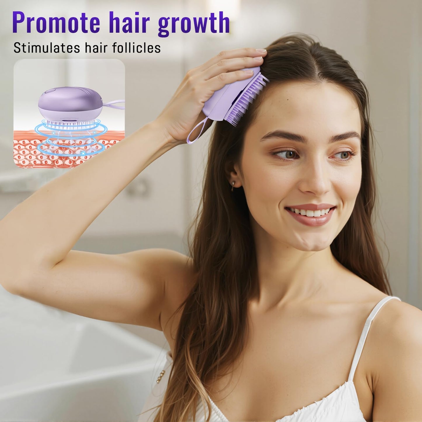 DYUHOOAO Scalp Massager Hair Growth Comb - Electric Anion Hair Brush for Stimulate Hair Follicles - Rechargeable Head Vibrating Massage Tools- Gifts for Men and Women to Relax Head Stress