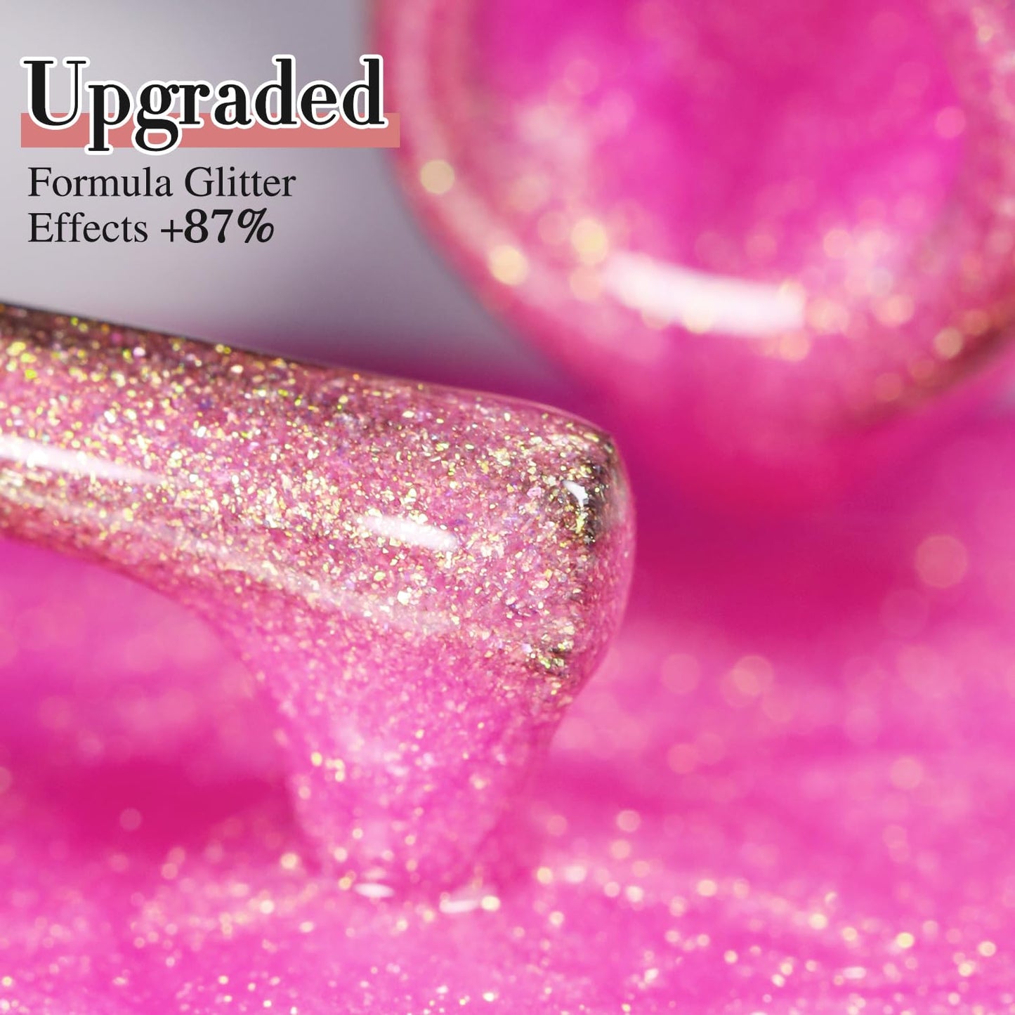 Double Rhythm 15ML Glitter Gel Polish Shimmer Reflective Holographic Color Magnetic for Nail Art Salon DIY at Home (B1141)