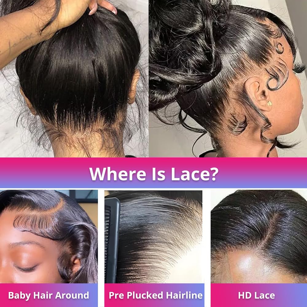 200 Density 360 Lace Front Wigs - Women's Brazilian Virgin Human Hair, 20 Inch, Body Wave, Pre-Plucked With Baby Hair, HD Transparent Full Lace