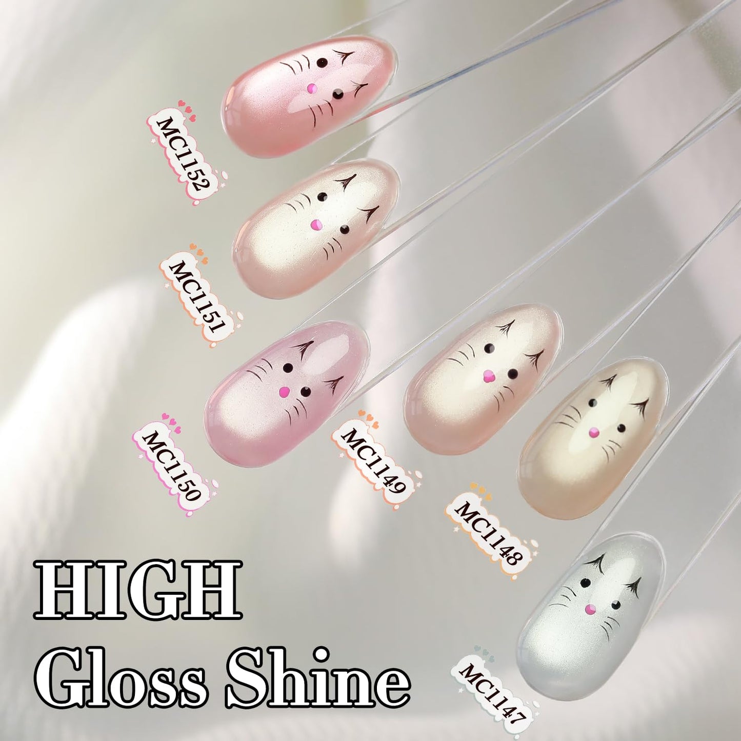 Double Rhythm 15ML Glass Cat Eye Gel Polish with Magnet Same Color Same Bottle Holographic Glitter Shimmer Salon Soak Off Magnetic Nail at Home (Clear Silver-MC1147)