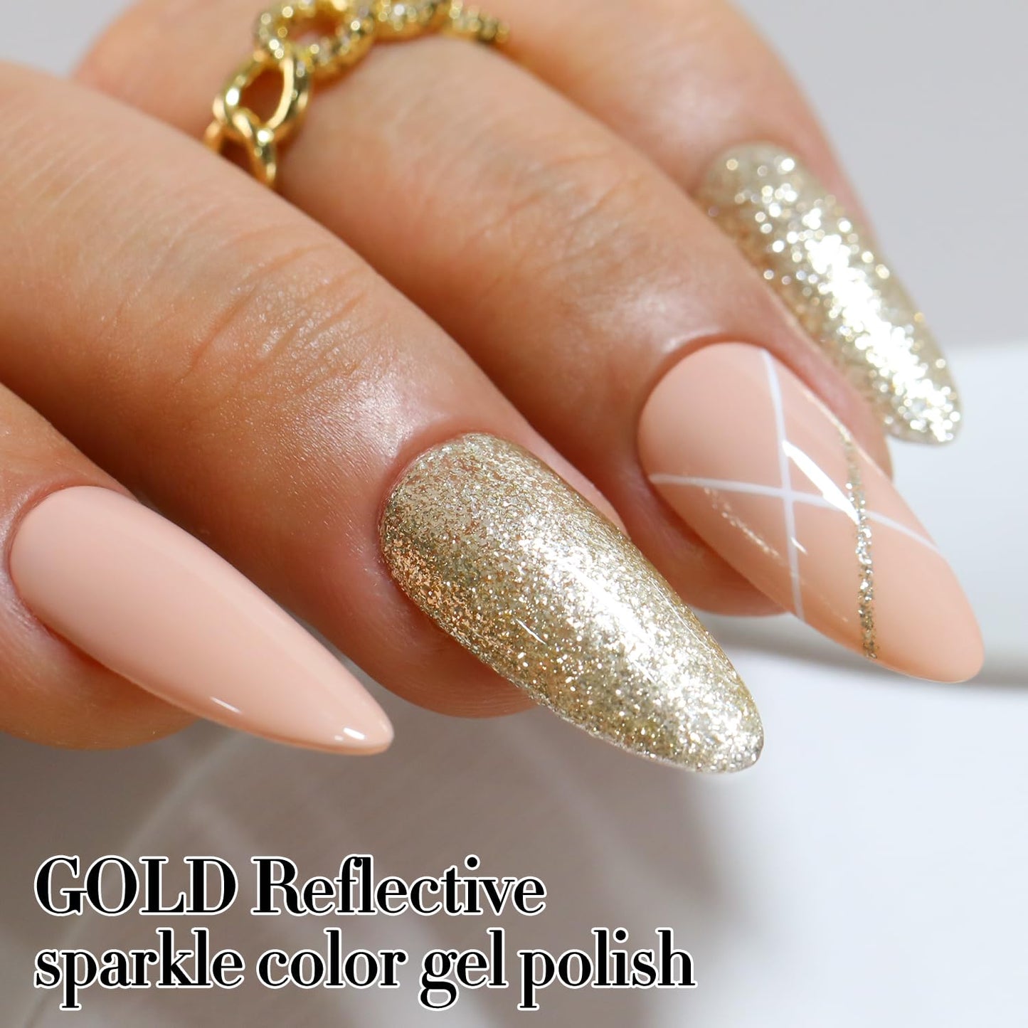 Double Rhythm 15ML Glitter Gel Polish Shimmer Reflective Holographic Color Magnetic for Nail Art Salon DIY at Home (B1122)