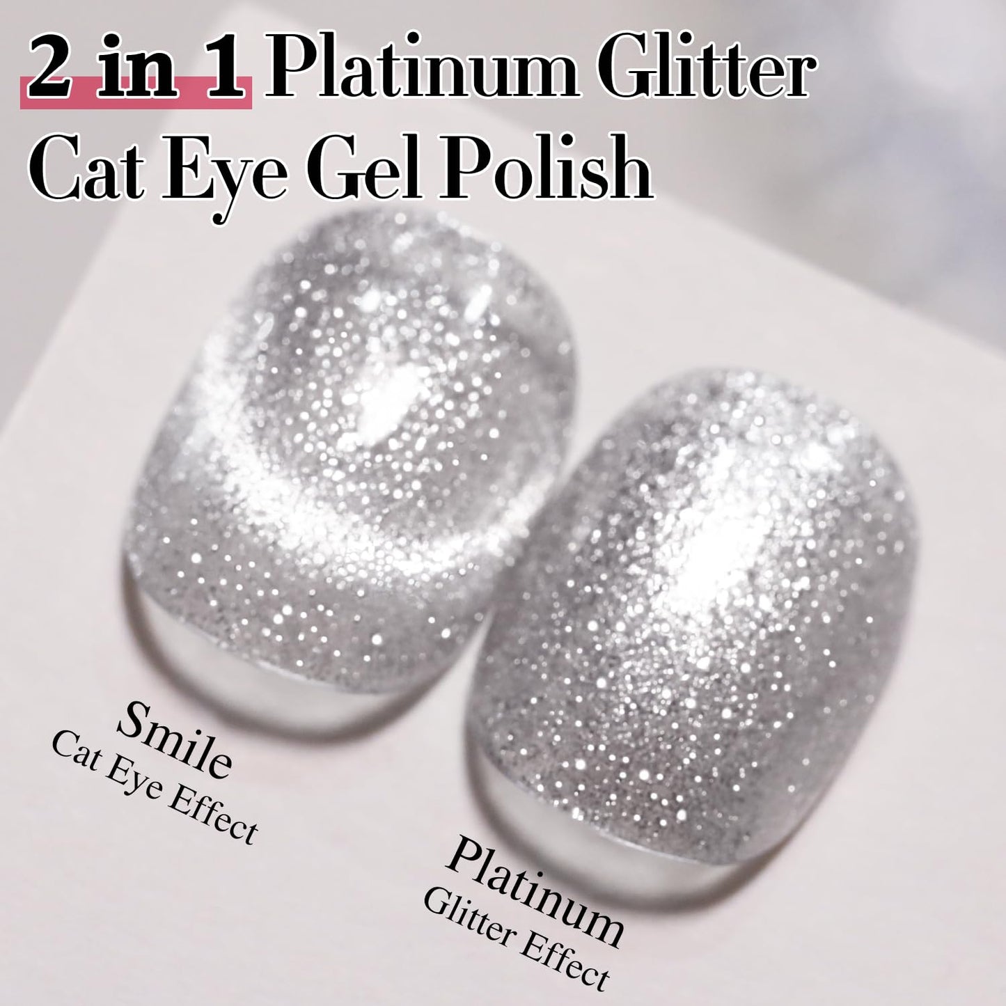 Double Rhythm 15ML Glitter Gel Polish Shimmer Reflective Holographic Color Magnetic for Nail Art Salon DIY at Home (MC1085)