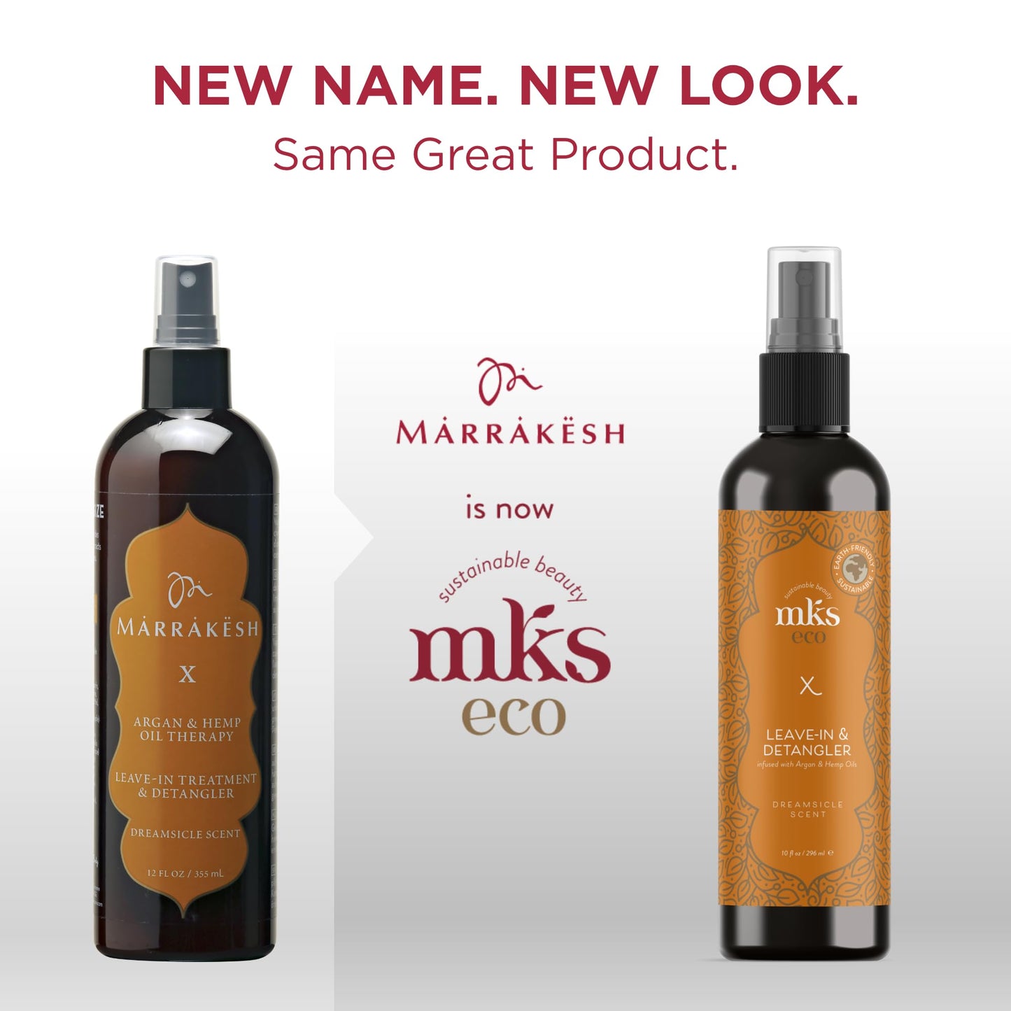Earthly Body MKS eco X, Dreamsicle Scent - 10 fl oz - Leave-In Treatment & Detangler - Moroccan Argan Oil, Hemp Seed Oil - Vegan & Cruelty Free