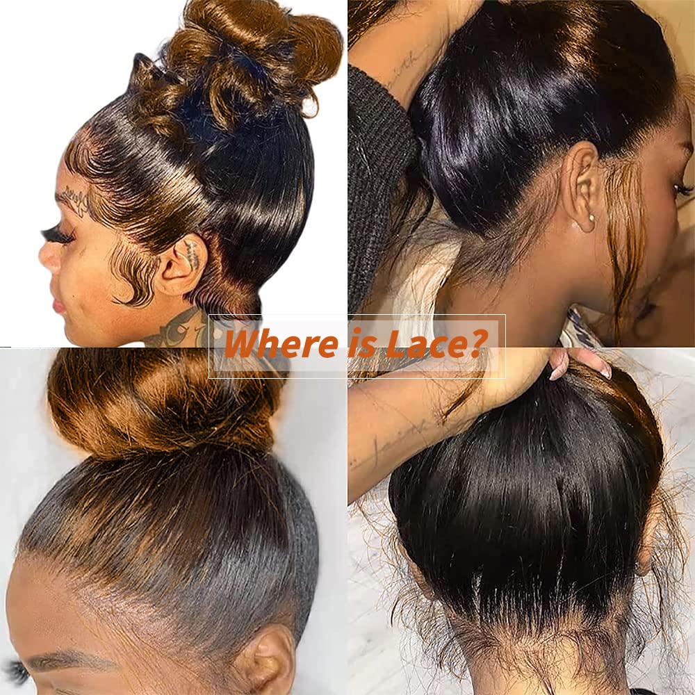 200% Density Full 360 Lace Front Ombre Lace Front Wig - Human Hair Glueless With Baby Hair Body Wave - Lace Front Wig Ombre (18 Inch)