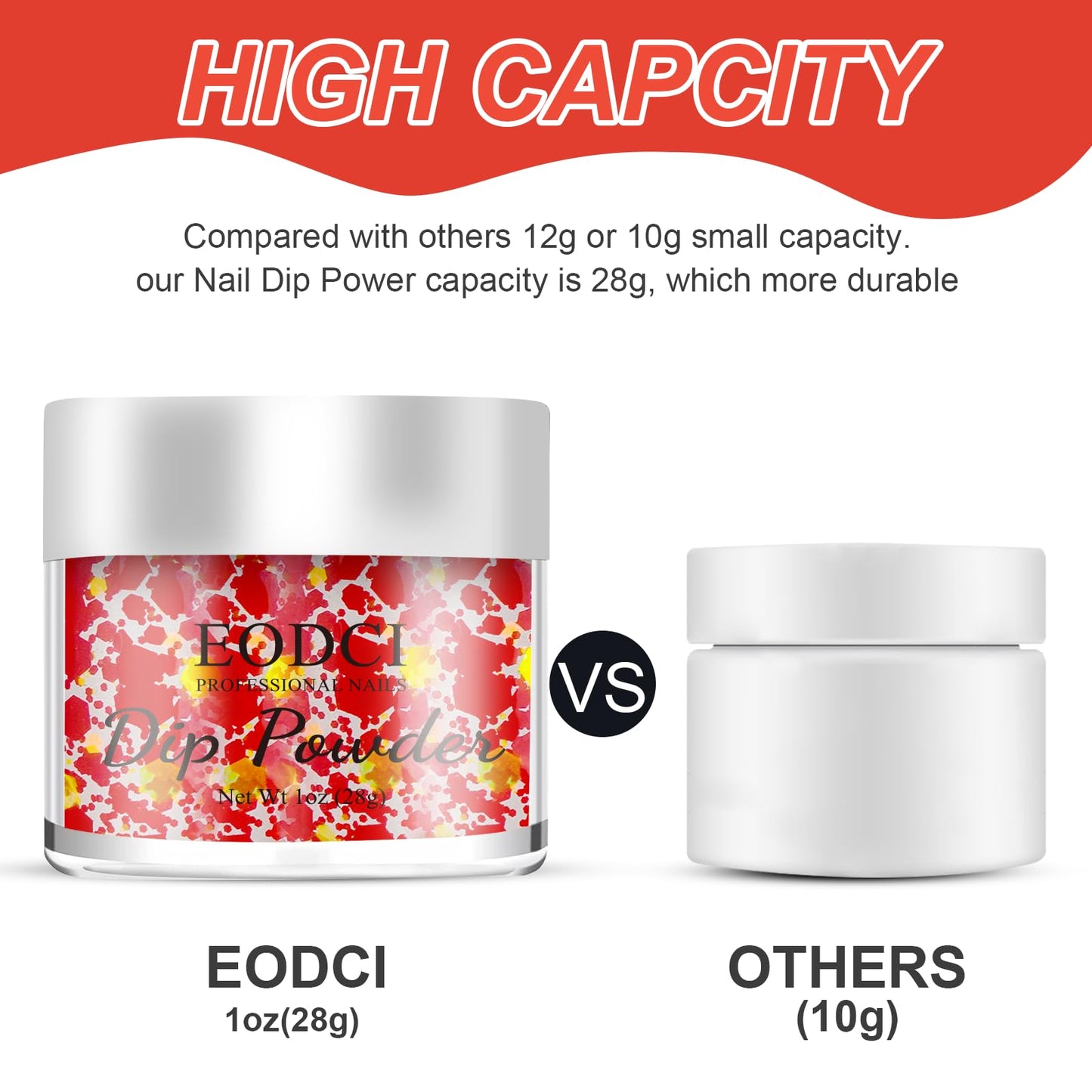 EODCI 28g/Box Sequins Red Color Dip Powder Nails Dipping Long-lasting No UV Light Needed, French Nail Art Starter Manicure Salon DIY at Home