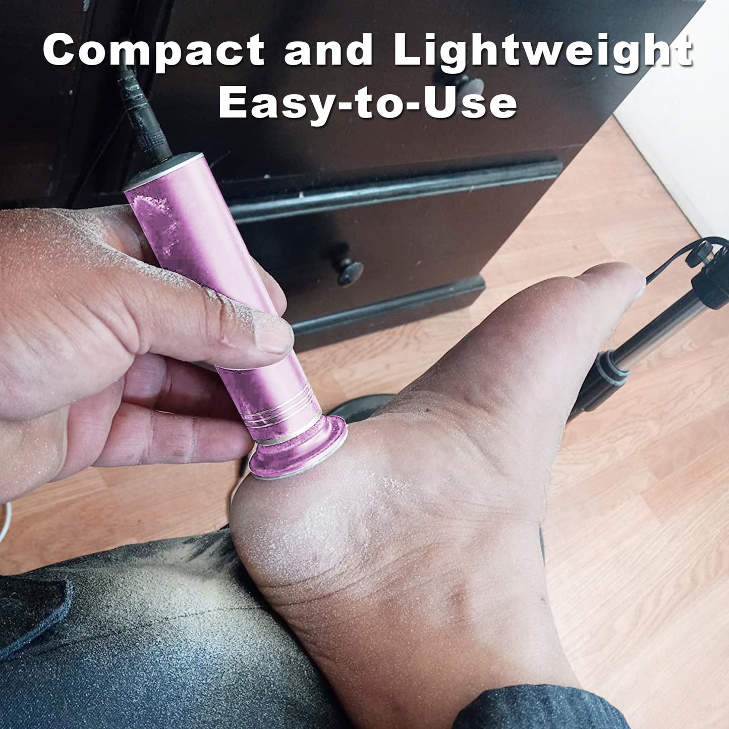 Electric Callus Remover for Feet, Professional Electric Foot File Foot Sander Pedicure Foot Care Tools for Hard Cracked Dry Dead Skin, Infinitely Adjustable Speed, 60 Sandpaper Discs, Pink