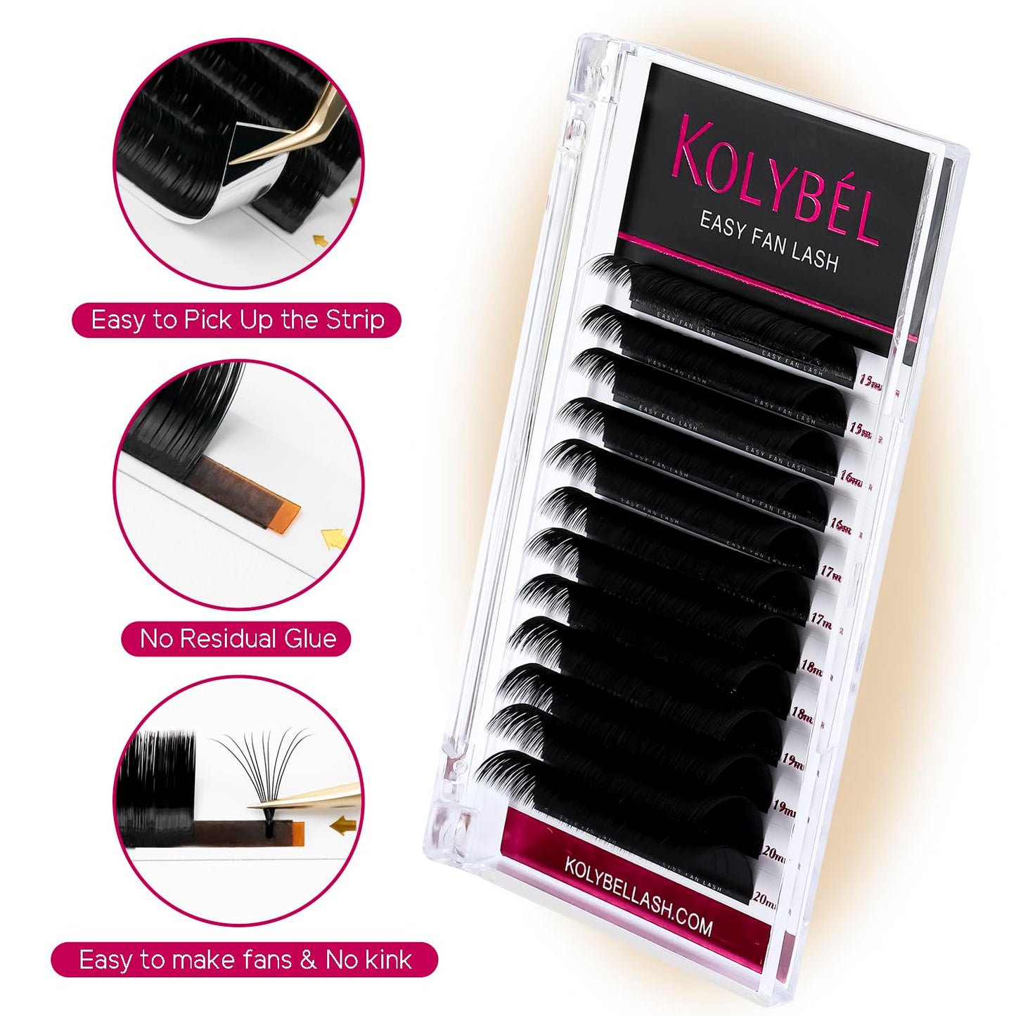 Easy Fan Lashes 0.05 D 15-20MM & Easy Fan Lashes 0.05 D 8-15MM