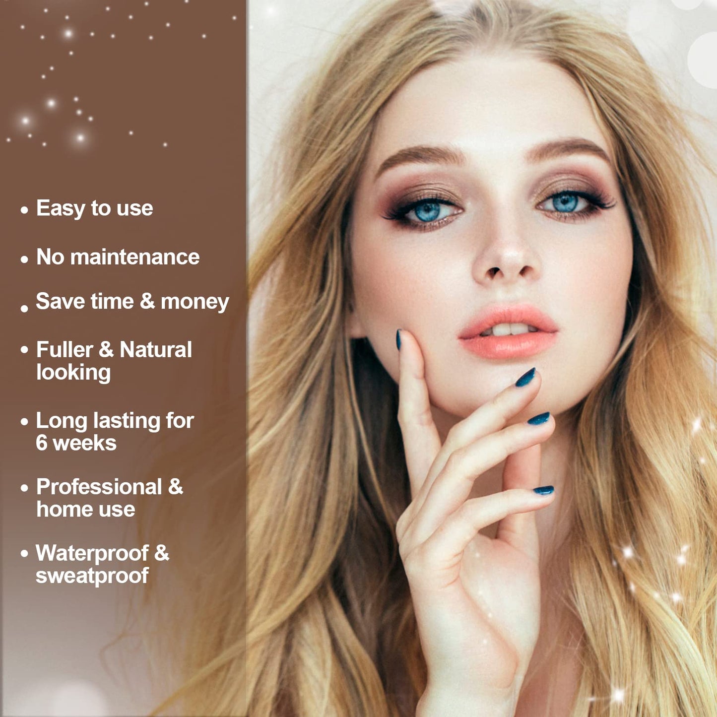 Duoffanny 2-In-1 Eyelash & Eyebrow Kit, Professional Lash & Brow Color Kit, Lasting for 4-6 Weeks DIY Hair Coloring for Salon & Home Use 7ml Light Brown
